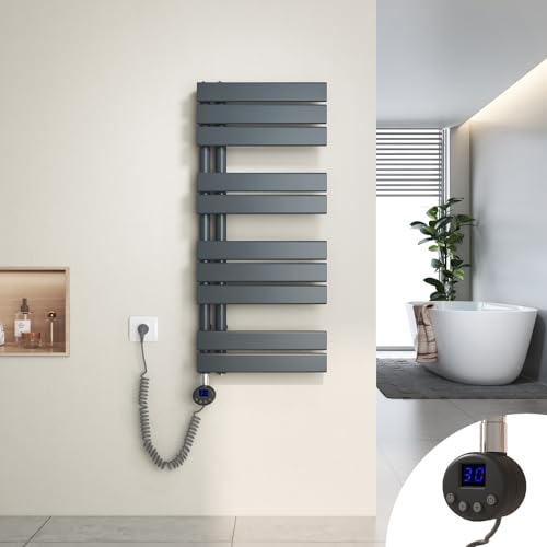 Heilmetz Badheizkörper Elektrisch Heizkörper Bad mit Digitalem Thermostat Handtuchheizkörper mit Timer-Funktion 899x400mm 400 Watt für Badezimmer/Wohnzimmer von Heilmetz