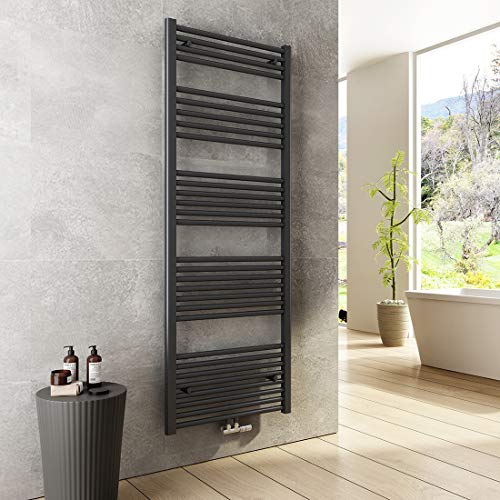 Heilmetz Handtuchtrockner 160 x 60 cm Heizkörper 761 Watt Leistung Antrazit Bad-Heizkörper Bad Mittelanschluss Heizung Handtuchheizkörper von Heilmetz