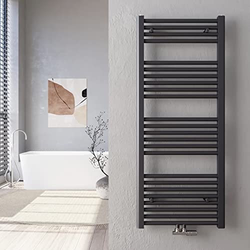 Heilmetz Handtuchtrockner 50 x 120 cm Antrazit Heizkörper 513 Watt Leistung Bad-Heizkörper Bad Mittelanschluss Heizung Handtuchheizkörper von Heilmetz