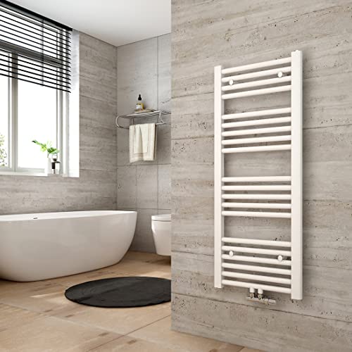 Heilmetz Weiß BadHeizkörper 40 x 100 cm Handtuchtrockner Bad-Heizkörper Handtuchheizkörper Mittelanschluss Heizung 356 Watt Leistung Handtuchwärmer von Heilmetz
