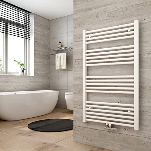 Heilmetz Weiß BadHeizkörper 60 x 100 cm Handtuchtrockner Bad-Heizkörper Handtuchheizkörper Mittelanschluss Heizung 498 Watt Leistung Handtuchwärmer von Heilmetz