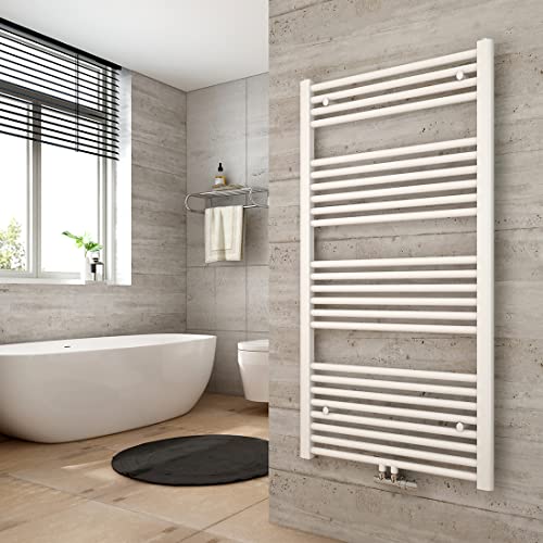 Heilmetz Weiß BadHeizkörper 60 x 120 cm Handtuchtrockner Bad-Heizkörper Handtuchheizkörper Mittelanschluss Heizung 598 Watt Leistung Handtuchwärmer von Heilmetz