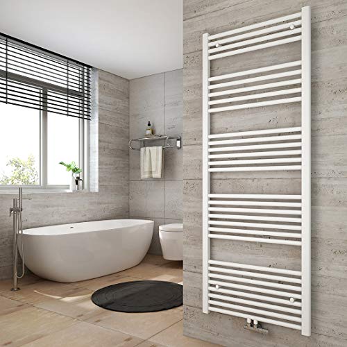 Heilmetz Weiß BadHeizkörper 60 x 160 cm Handtuchtrockner Bad-Heizkörper Handtuchheizkörper Mittelanschluss Heizung 761Watt Leistung Handtuchwärmer von Heilmetz