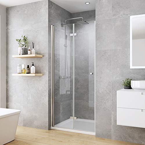 Heilmetz® Duschtür Falttür 120x185 cm für Nische Duschkabine Duschabtrennung Nischentür Dusche mit Wandprofil 6mm ESG Nano Beschichtung Glas Duschtür von Heilmetz