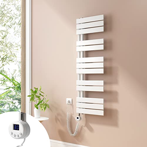 Heilmetz Badheizkörper Elektrisch Handtuchheizkörper Elektrisch mit Thermostat mit Timer-Funktion Heizkörper Badezimmer Anthrazit Badheizkörper 40x117.6cm von Heilmetz