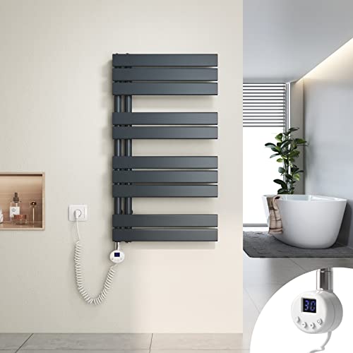 Heilmetz Badheizkörper Elektrisch Heizkörper Bad mit Digitalem Thermostat Handtuchheizkörper mit Timer-Funktion 899x500mm 400 Watt für Badezimmer/Wohnzimmer von Heilmetz