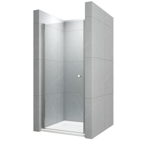 Heilmetz Duschkabine 80 x 185 cm Dusche Pendeltür, Duschtür für Nische, Schwing Glastür Nischentür Dusche Duschtüren Duschabtrennung aus 6mm ESG Sicherheitsglas mit Beidseitiger Nano Beschichtung von Heilmetz