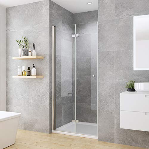 Heilmetz® Duschtür Falttür 120x185 cm für Nische Duschtür Duschkabine 180° Falttür Duschabtrennung Nischentür Dusche mit Wandprofil 6mm ESG Glas Duschtür von Heilmetz