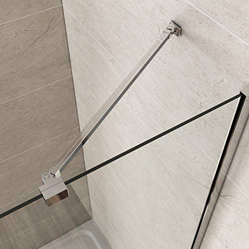 Heilmetz Haltestange Duschwand Stabilisierungsstange, mit Winkel Flexibel 180°Drehbar, Stützstange für Duschtüren -Universell Verwendbar für 6-8mm Glasstärke，Chrome(500mm, 1 Stück) von Heilmetz