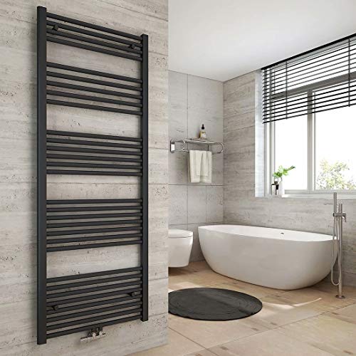 Heilmetz Handtuchtrockner 60 x 160 cm Badheizkörper Mittelanschluss Heizkörper Bad Handtuchwärmer Handtuchheizkörper Anthrazit Gerade von Heilmetz