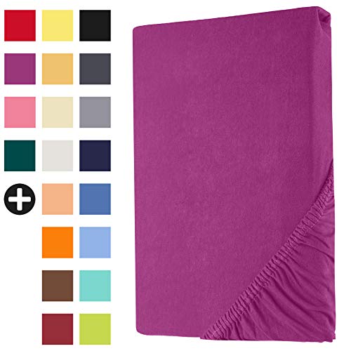 Heim24h Spannbetttuch Jersey Spannbettlaken Bettlaken, Lila - 140x200x30 cm von Heim24h Germany