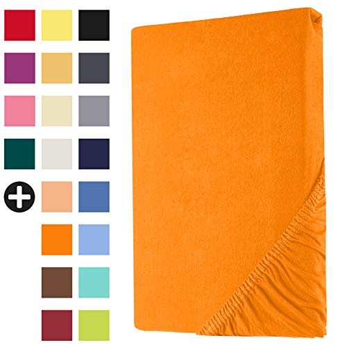 Heim24h Spannbetttuch Jersey Spannbettlaken Bettlaken, Orange - 140x200x30 cm von Heim24h Germany