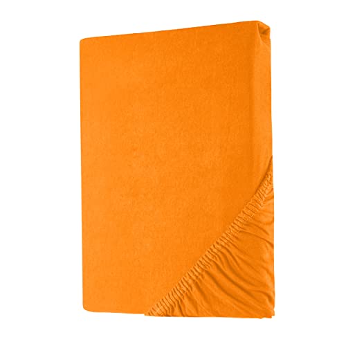 Heim24h Spannbetttuch Jersey Spannbettlaken Bettlaken, Orange - 60x120x15 cm von Heim24h Germany