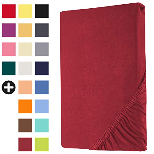 Heim24h Topper Spannbettlaken Spannbetttuch Jersey Bettlaken für Boxspringbett, Bordeaux - 140x200x15 cm Heim24h Topper Spannbettlaken Spannbetttuch Jersey Bettlaken für Boxspringbett, Bordeaux - 140x200x15 cm von Heim24h Germany