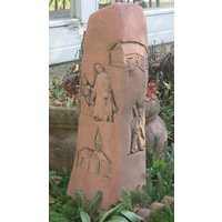 Grenzstein Zunft Handwerk Stein Kunst Sandstein Antik Look H 15 von HeimUndGartenDeko