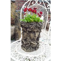 Kerzenhalter Übertopf Jugendstil 4 Gesichter Vase Zum Bepflanzen Oder Kunst Sandstein B 13 von HeimUndGartenDeko