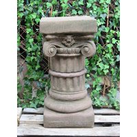 Sockel Säule Barock Klein 2 Teilig Griechisch in Kunst Sandstein Im Antik Look U 11 von HeimUndGartenDeko