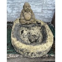 Tränke Vogeltränke Eckig Eidechse Mini Und Buddha 2 Kunst Sandstein D 24 von HeimUndGartenDeko