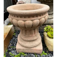 Trog Blumenkübel Pflanztopf Rund + Sockel B Zum Bepflanzen Kunst Sandstein 27 von HeimUndGartenDeko