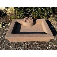 Vogeltränke Tränke Schale Rechteck Eidechse Mini Kunst Sandstein D 25 von HeimUndGartenDeko