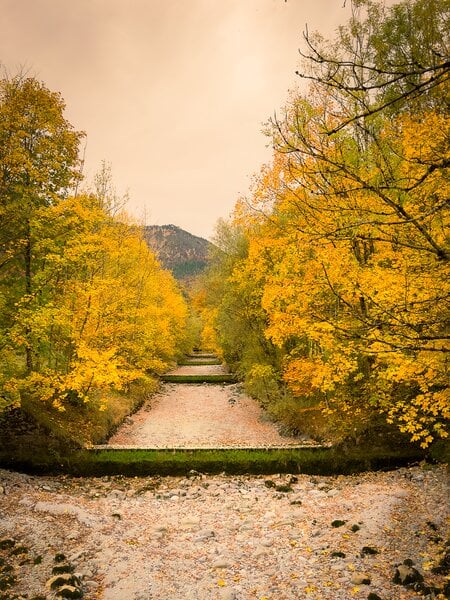 Heimart Impress Ökologischer Fine Art Druck / Fotografie - Flussbett im Allgäu / Landschaft / Wanddekoration von Heimart Impress