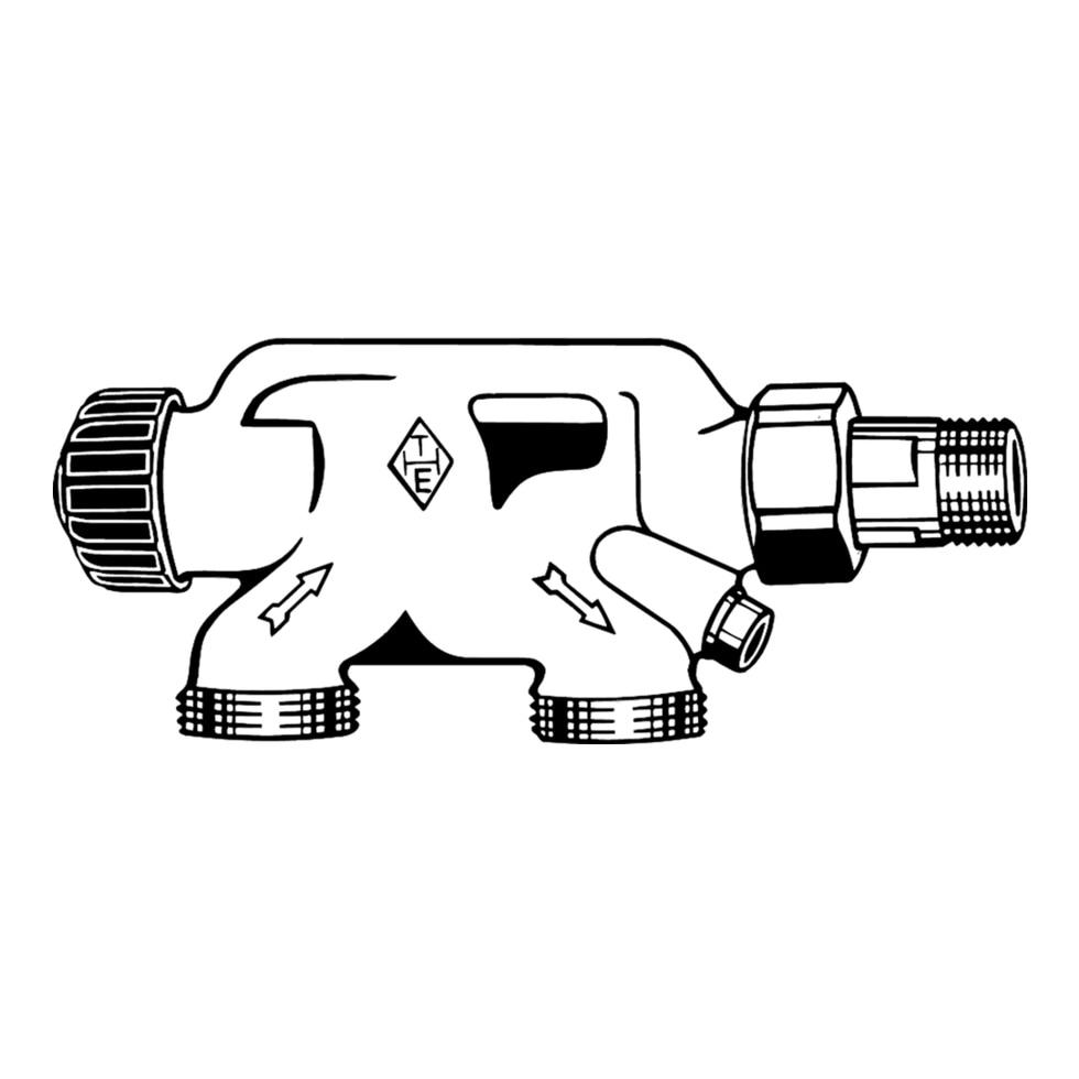IMI Heimeier Einrohrventil für Tauchrohr für Heizkörper mit seitlichen Einpunktanschluss 3871-02.000 von Heimeier