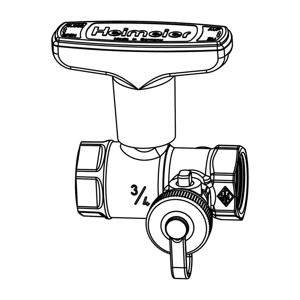 IMI Heimeier Heizungskugelhahn Globo H Innengewinde, mit Entleerung, DN 50 0615-08.000 von Heimeier