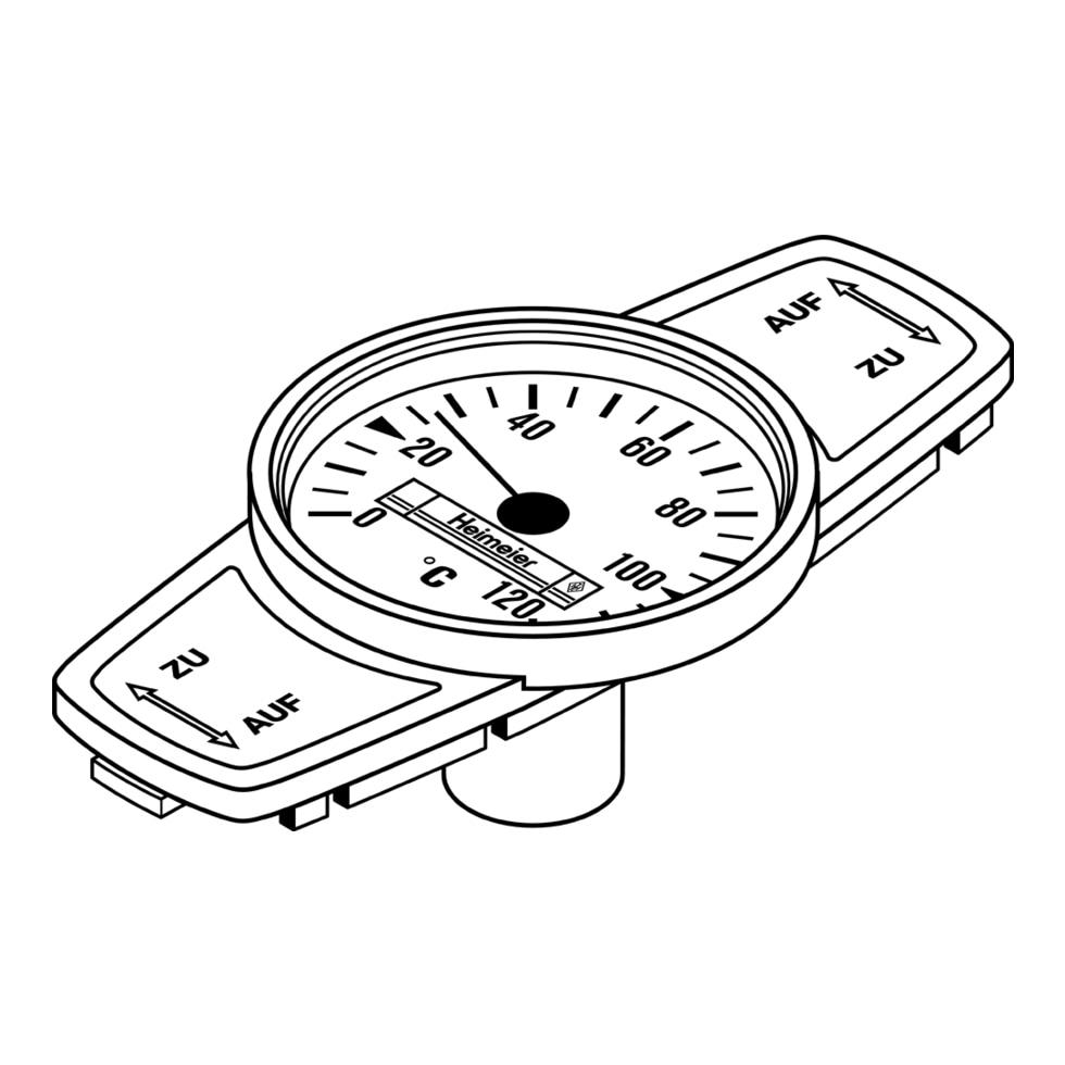 IMI Heimeier Thermometer für Globo H, P, P-S zum Nachrüsten bei DN 10 bis DN 32, Rot 0600-00.380 von Heimeier