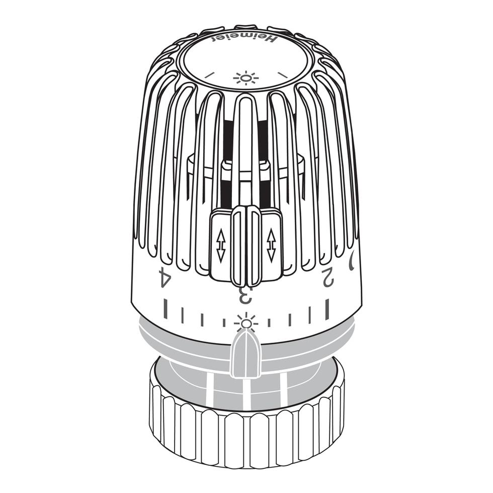 IMI Heimeier Thermostat-Kopf K mit Direktanschluss für Vaillant-Ventile 9712-00.500 von Heimeier