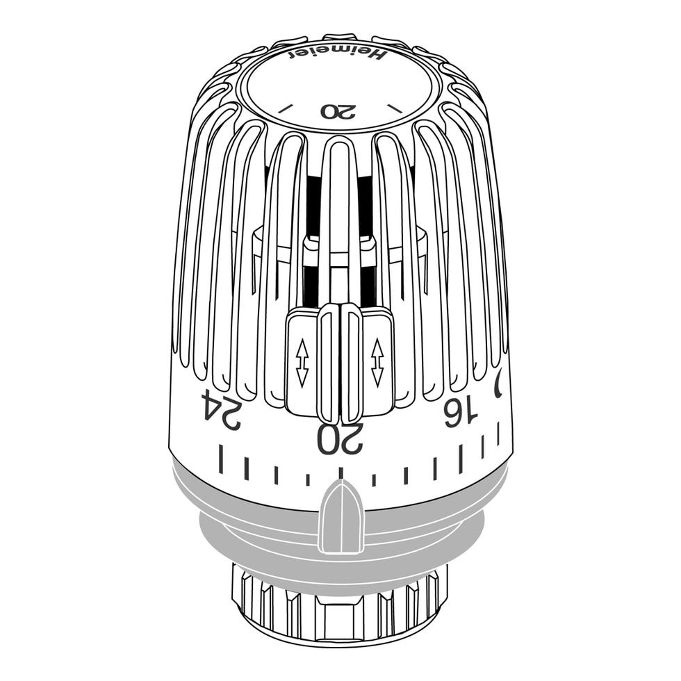 IMI Heimeier Thermostat-Kopf K weiß, Standard, Skala mit Temperaturwerten 6000-00.600 von Heimeier