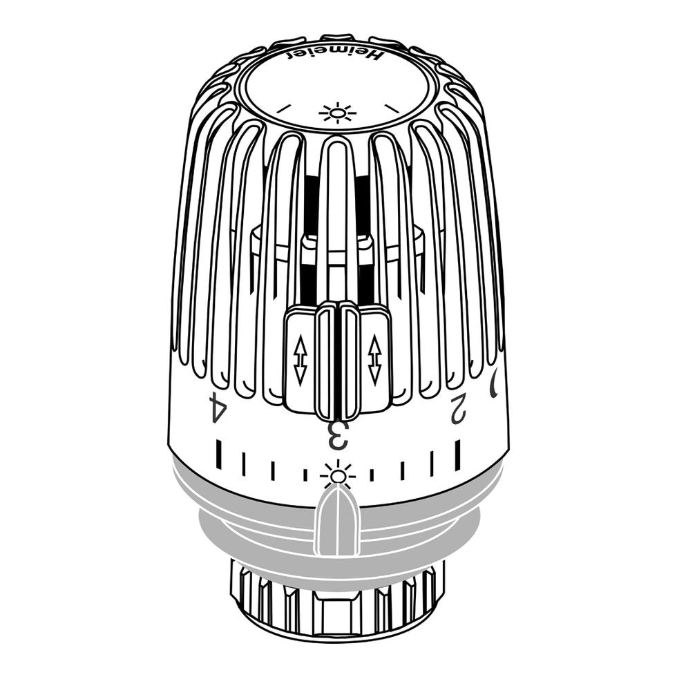 IMI Heimeier Thermostat-Kopf K weiß, mit Nullstellung 7000-00.500 von Heimeier