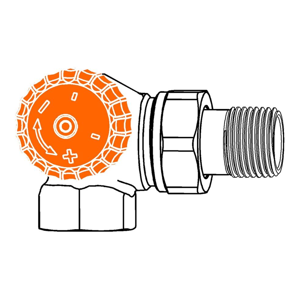 IMI Heimeier Thermostat-Ventilunterteil Eclipse, Winkeleck/links, DN 15 3933-02.000 von Heimeier