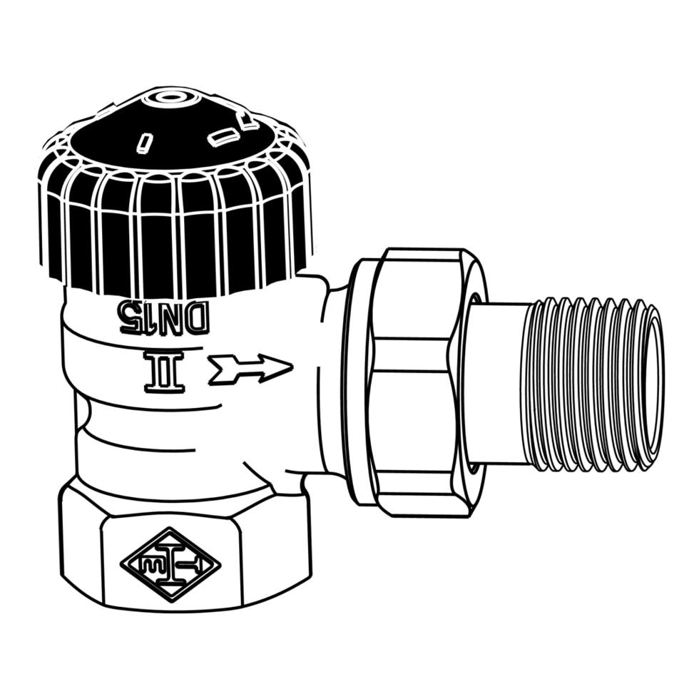 IMI Heimeier Thermostat-Ventilunterteil Standard, Eckform, DN 15, vernickelt 2201-02.000 von Heimeier