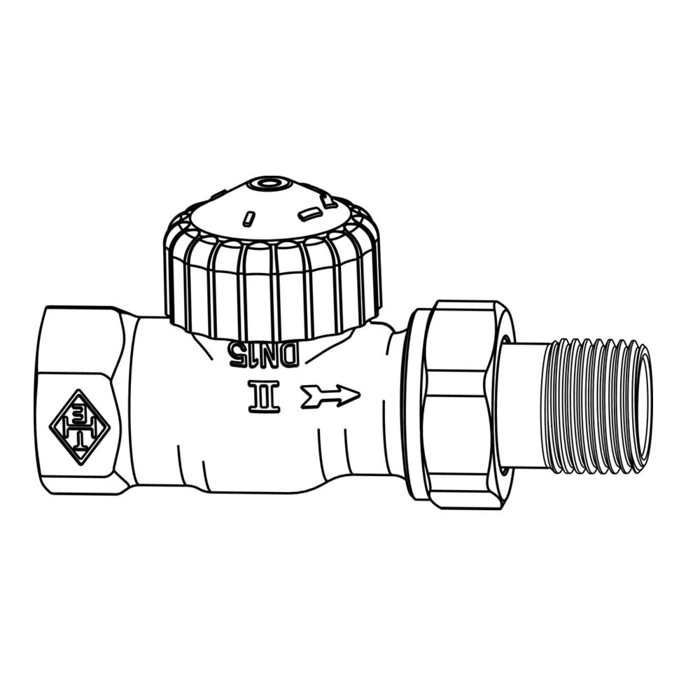 IMI Heimeier Thermostat-Ventilunterteil V-exact II, Durchgang, DN 10, vernickelt 3712-01.000 von Heimeier