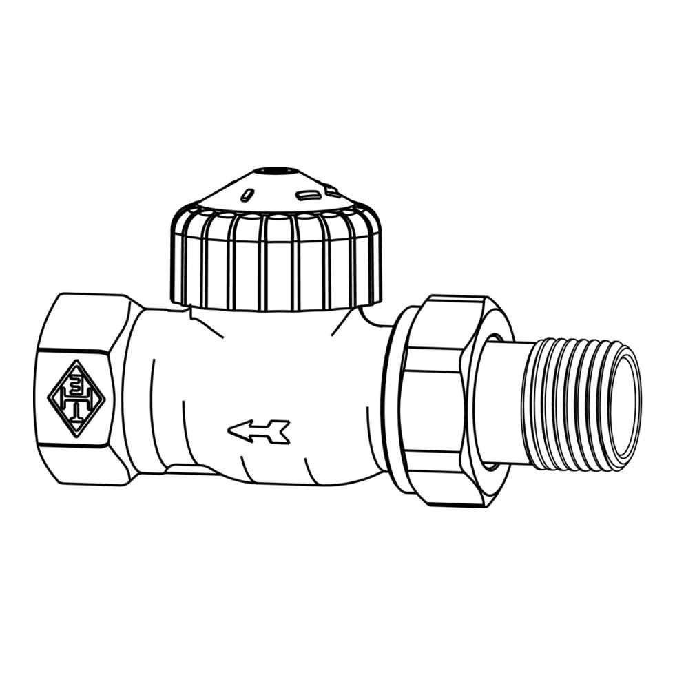 IMI Heimeier Thermostat-Ventilunterteil V-exact II umgekehrte Flußricht, Durchgangsform, DN15 9104-02.000 von Heimeier