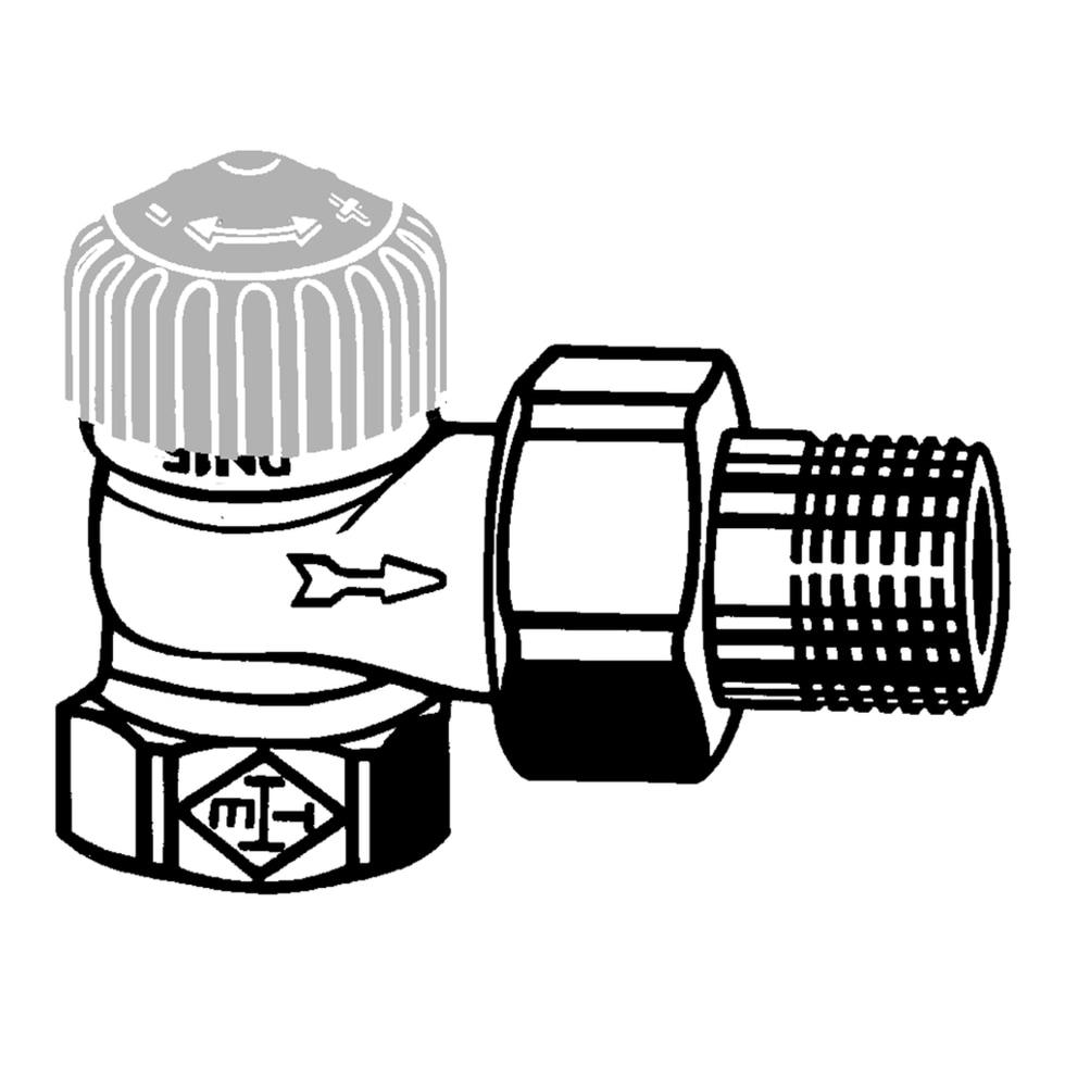 IMI Heimeier Thermostat-Ventilunterteil mit geringem Widerstand, Eckform, DN 10 2241-01.000 von Heimeier