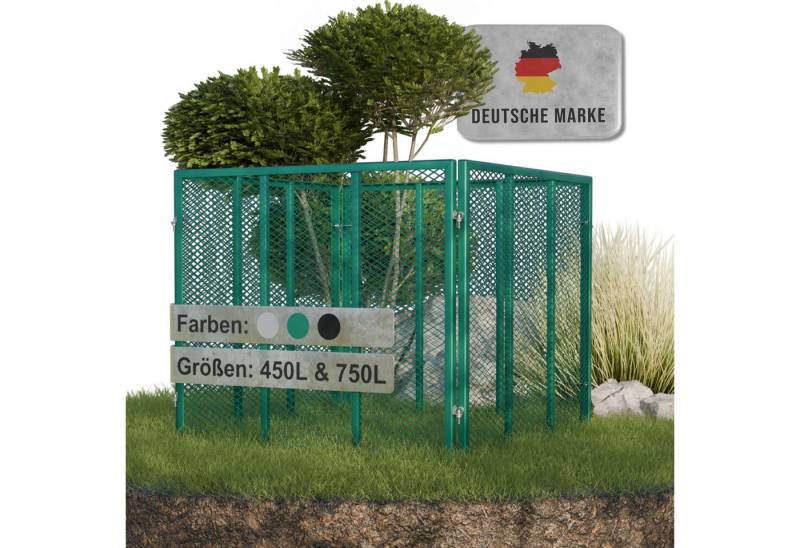Heimfleiss® Komposter Metall Komposter 450L/750L – verzinkt & pulverbeschichtet, BxTxH: 80x80x70 cm, 450 l, Robuster Gartenkomposter mit Stecksystem für nachhaltige Kompostierung von Heimfleiss®