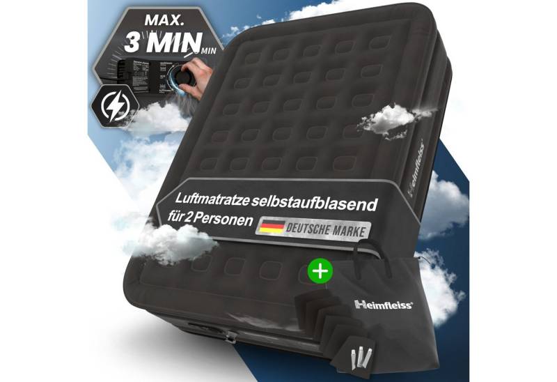 Heimfleiss® Luftmatratze Luftmatratze Selbstaufblasend – Komfort für Camping & Gäste, Robustes Luftbett mit integrierter Pumpe & Anti-Leakage-Ventil von Heimfleiss®