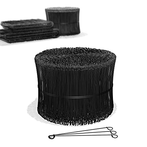 Heimfleiss® Rödeldraht Bindedraht ummantelt in schwarz 1,4 x 100 bis 300 mm (1000 Stk.) - rostfreier & langlebiger Betonbindedraht - Ösendraht Drilldraht für Drillapparat, Rödelzange & Draht Driller von Heimfleiss