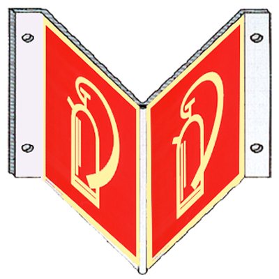 Brandschutzzeichen Feuerlöscher "Winkelschild" Kunststoff nachleuchtend 148 x 148 mm von Heimlich