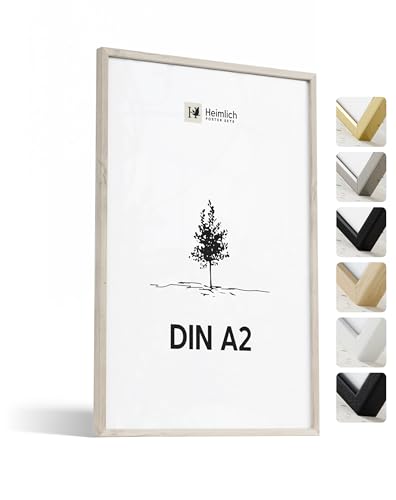 Heimlich® - Bilderrahmen - A2 42x59,4 cm, Eichenholz - Mittlerer Posterrahmen - Nur zur Wandmontage von Heimlich