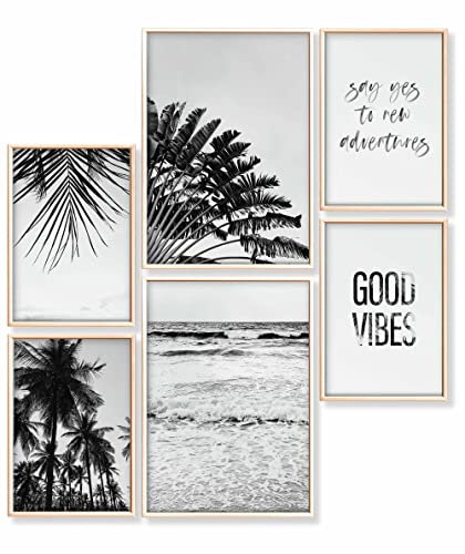 Heimlich® Premium Poster Set OHNE Bilderrahmen | 2 x DIN A3 & 4 x DIN A4 - ca. 30x42 & 21x30 | Stilvolle Poster Collagen mit passenden Bilder als Wanddeko » Good Vibes « von Heimlich