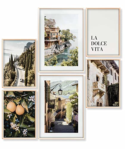 Heimlich – Poster-Set – 2 A3 / 30 x 42 cm + 4 A4 / 21 x 30 cm – Premium-Poster – ungerahmte Drucke – moderner Stil – Italien Orange Sea von Heimlich