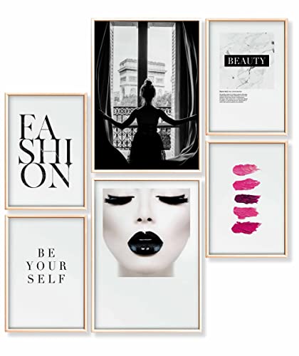 Heimlich® Premium Poster Set OHNE Bilderrahmen | 2 x DIN A3 & 4 x DIN A4 - ca. 30x42 & 21x30 | Stilvolle Poster Collagen mit passenden Bilder als Wanddeko » Paris Fashion « von Heimlich