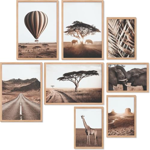 Heimlich® Premium Poster Set OHNE Bilderrahmen | 4 x DIN A3 & 4 x DIN A4 - ca. 30x42 & 21x30 | Stilvolle Poster Collagen mit modernen Bilder als Wanddeko |» Tierwelt « von Heimlich