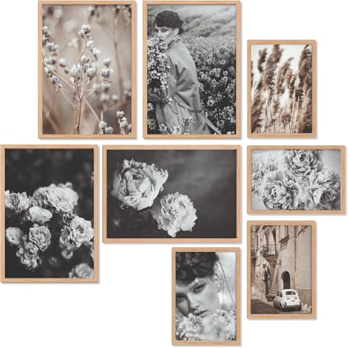 Heimlich® Premium Poster Set OHNE Bilderrahmen | 4 x DIN A3 & 4 x DIN A4 - ca. 30x42 & 21x30 | Stilvolle Poster Collagen mit modernen Bilder als Wanddeko |» Wild One « von Heimlich
