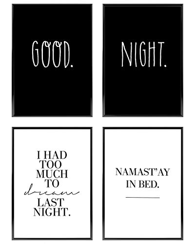 Heimlich® Premium Poster Set OHNE Bilderrahmen | 4 x DIN A4 - ca. 21x30 | Stilvolle Poster Collagen mit passenden Motiven als Wandbilder Wohnzimmer » Good Night « von Heimlich