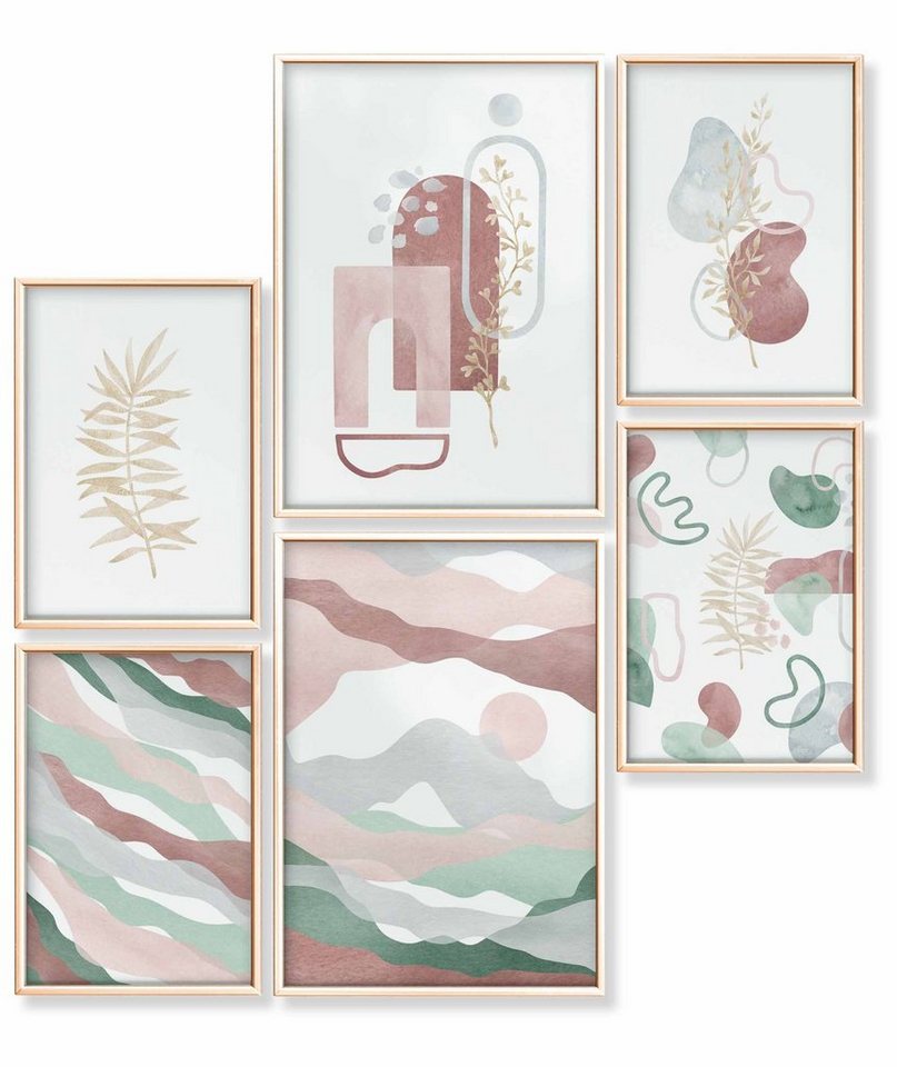 Heimlich Poster Set als Wohnzimmer Deko, Bilder DINA3 & DINA4, Abstract Watercolor III, Abstrakt von Heimlich