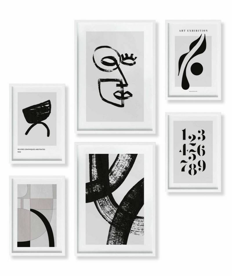 Heimlich Poster Set als Wohnzimmer Deko, Bilder DINA3 & DINA4, Abstrakt Geometrisch, Abstrakt von Heimlich