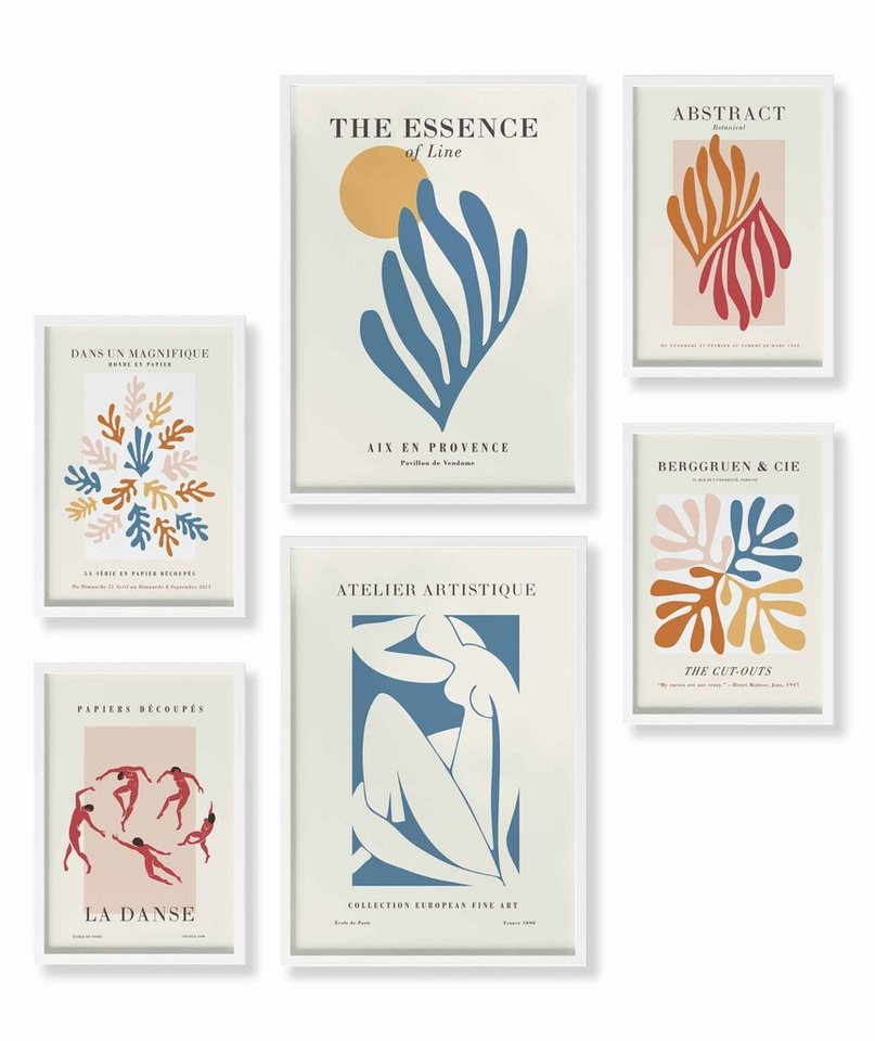 Heimlich Poster Set als Wohnzimmer Deko, Bilder DINA3 & DINA4, Abstrakt Matisse Modern, Abstrakt von Heimlich
